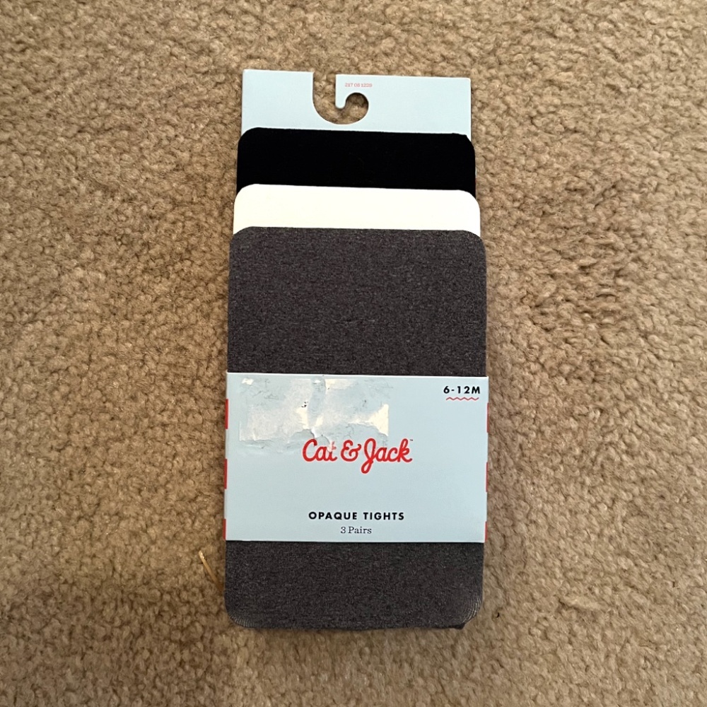 NEW Cat & Jack Infant Tights – 3 Pack (Size 6–12M)